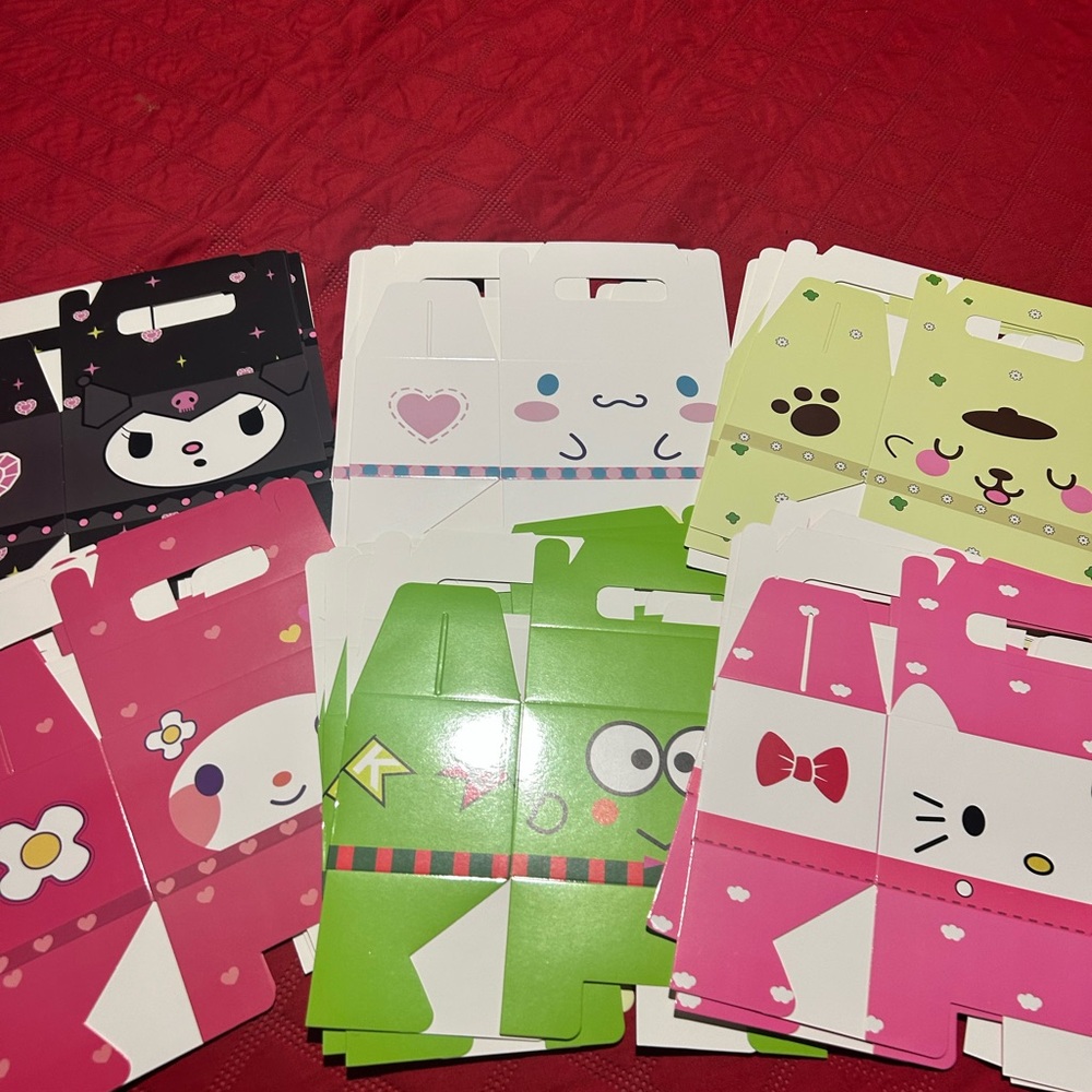 Sanrio Hello Kitty Character Gift Bags - Pink, Green, White